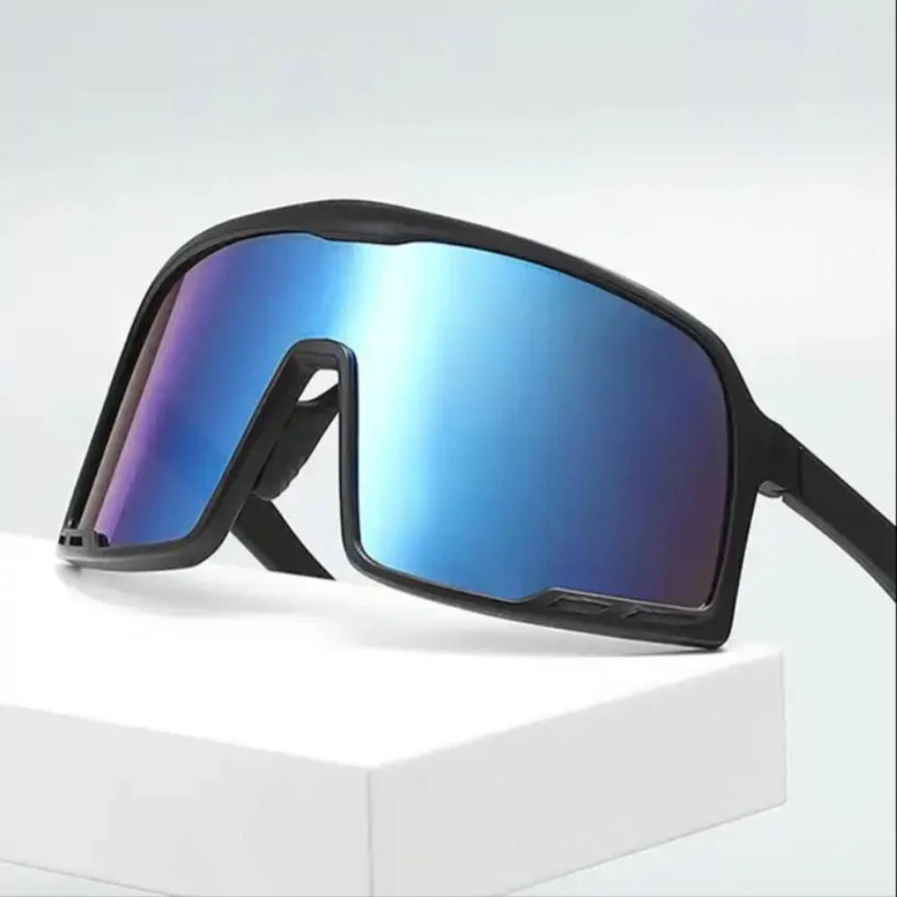 Men Sunglasses Blue Mirror Lens Wrap Around Driving Running Fishing Style Lentes